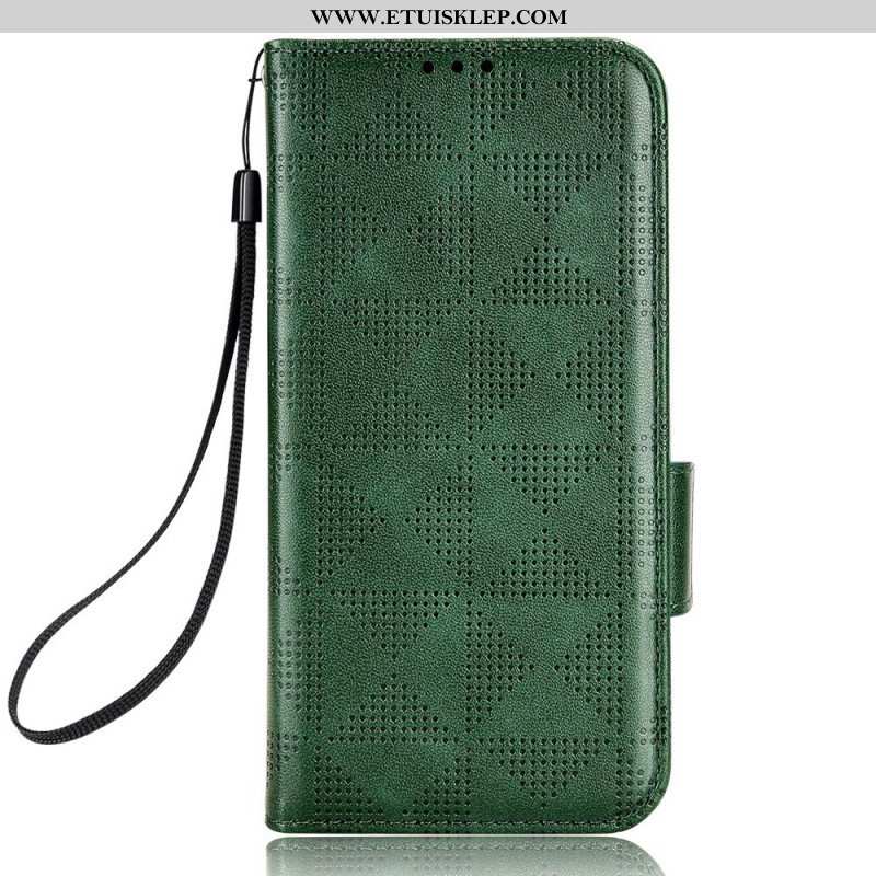 Etui Folio do iPhone 14 Trójkąty Ze Smyczą